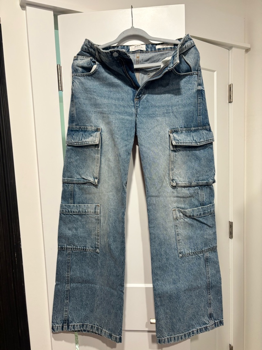 Cotton On Light Blue Cargo Wide Leg Jeans